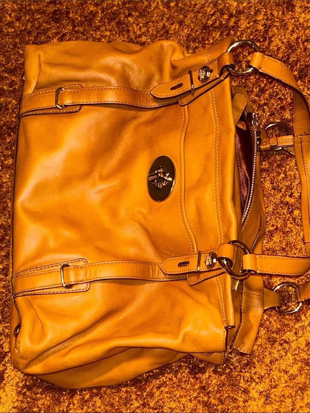 Coach Leather Shoulder Bag in Caramel